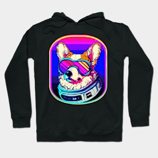 Futuristic Corgi Synthwave Dog Lover Welsh Hoodie